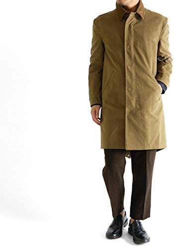 Amazon クロ モールスキン フィッシュテールステンカラーコート ブラック カーキ オリーブ メンズ 3 Xl Khaki コート ジャケット 通販