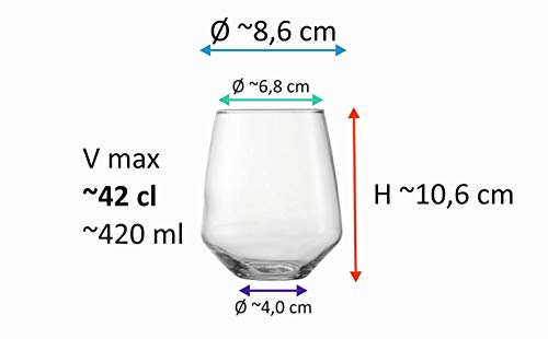 Topkapi Whisky Glas McDalford, mit Kreiseleffekt, für Whisky, Cocktail, Saft, Wasser, Drinks, H ~10,6 cm, V ~420 ml, 2 Stück – Bild 4