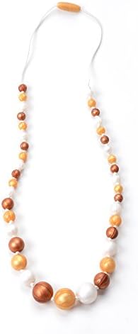 Nummy Beads Silicone Gold &amp; Copper Pearl Teething Necklace