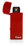 Carteret Collections Flameless USB Rechargeable Cigarette Lighter Wind Proof Lighter (Red)