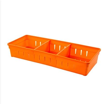 Chois® Storage Drawer Plastic Box Drawers Active Organizer Free Divsion Air Vent Keep Dry (Large,Orange)