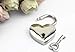 BeeSpring 1 Pieces Height Polished Heart Shaped Padlock Skeleton Key,Replacement Handbag Bag, Wedding Bow Lock - Silver Color