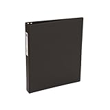 Economy Binders with Round Rings & LABEL HOLDER - BLACK, 1", 1 Pack