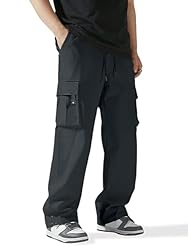 PLEPAN Cargo Pants for Men Drawstring Elastic Waist