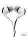 JustJamz Colorblind Friendly Earbud Headphones (in-Ear 10 Pack) 3.5mm Stereo Simple Design Black and White