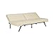 DHP Emily 71 Inch Futon Sofa Bed in Faux Leather, Armless Upholstered Couch Sleeper with Tufted Back and Seat, Mid-Century Modern, Vanilla