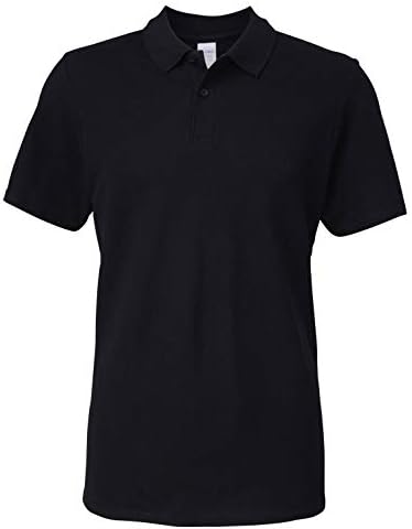 Gildan 64800 Softstyle Adult Double Pique Polo Shirt - Black - L