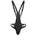 Men's Sexy Leather Panties G-String Jockstrap Briefs Open Front Hole Chastity Devices Bikini Strap On Underwear Thongs Bib Black