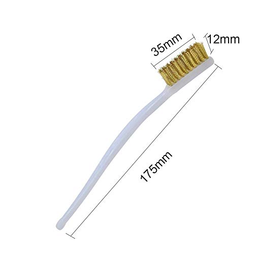 Messingbürste Stahlbürste Drahtbürste 3D Drucker Reinigung Set Kleine Drahtbürste Nylon Messing Edelstahl Drahtbürste Verwendet für Reiniger Schmutz SchweiÃen Schlacken Rost (2 Stück,weiÃ) – Bild 3