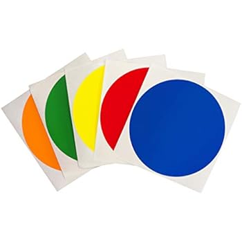 ChromaLabel 4 Inch Color Code Dot Labels on Sheets, 5 Assorted Colors, 100 Variety Pack, Standard, Blank, Permanent, Semi-Gloss