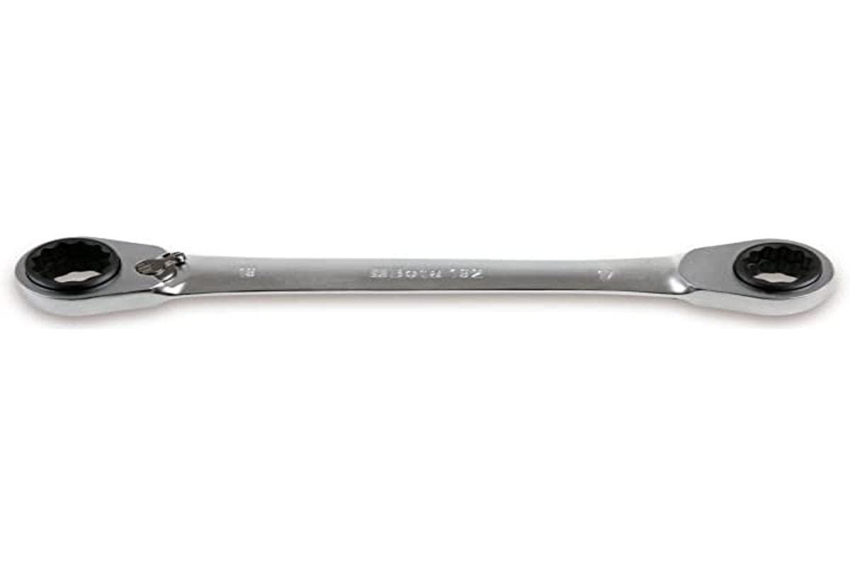 Beta 1920008 Model 192 8-13 Reversible Ratcheting Double-Ended Flat Ring Spanner, 8mm-13mm
