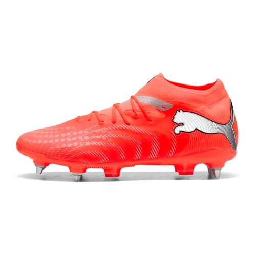 PUMA Unisex Future 9 PRO Mixed Soft Ground Football Boots, Glowing Red-PUMA White-PUMA Black-PUMA Silver, 3 UK