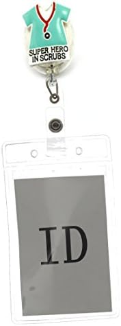 Hope Collection Clip on, Retractable Id Badge Holder (Super Hero In Scrubs)