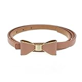Bestpriceam 1pc Candy Leather Women Skinny Butterfly Bow Waist Belt Waistband