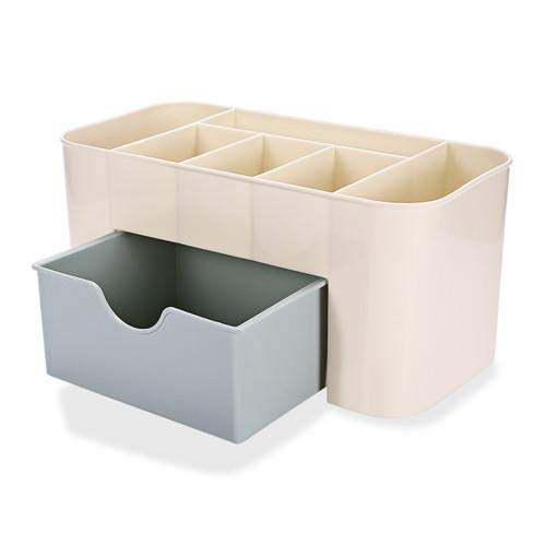 Plastic Cosmetic Storage Box With Small Drawer Multi Functional