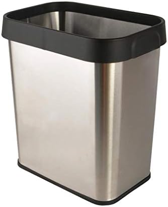 12L Stainless Steel Household Rectangular Bag-Type Trash Can - Suitable for Locker Room, Kitchen, Home Office, Children's Room Without Cover Waste Paper Bucket - (24CM × 32CM)