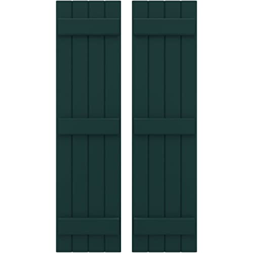 14"W x 72"H Americraft Four Board (3 Batten) Exterior Real Wood Joined Board-n-…