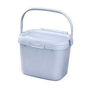 Addis 518384 Eco 100% Plastic Everyday Kitchen Food Waste Compost Caddy Bin, 4.5 Litre, Recycled Light Grey
