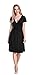 Glamour Empire Women's Knee Length Short Sleeve Jersey Skater Summer Dress 108 (Black, 14)