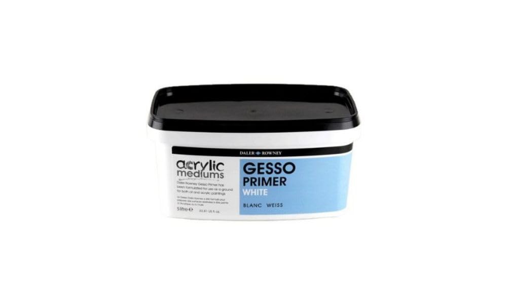 Daler-Rowney Graduate Acrylic Gesso, Plastic Pot, 169.07oz - 5L, White Gesso Primer