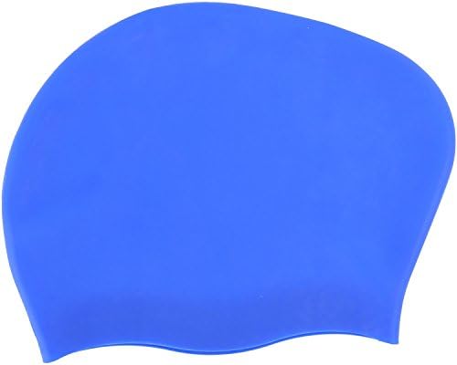 Actorstion Waterproof Silicone Swim Cap For Long Hair Keeps Hair with 3D Ergonomic Design Ear Pockets for Adult Woman and Men (BLUE)
