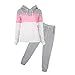 SCASTOE 2Pcs Womens Hoodies Sport Tops Pants Tracksuit Sweatshirt Sweat Suit Jogging Set (L, Gray)