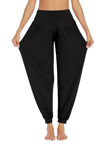 PINSPARK Yoga Trousers Women's Long Harem Trousers Sports Yoga Trousers Curvy Jogging Bottoms Oversize Harem Trousers Leisure Trousers Elegant Sports Trousers