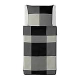 IKEA Brunkrissla Duvet Cover and Pillowcase, Black/Gray, Twin