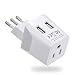 Italy, Chile, Uruguay Travel Adapter Plug by Ceptics With Dual USB - USA Input - Type L - Ultra Compact  - Perfect for Cell Phones, Laptop, Camera Chargers, iWatch, iPad, iPhone and More (CTU-12A) primary