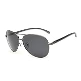 J+S Premium Ultra Sleek, Military Style, Sports Aviator Sunglasses, Polarized, 100% UV protection - Ash Grey Frame