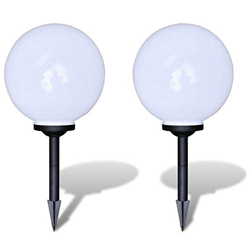 LED Solarlampe-Set 2er Set Solarlicht Kugellampe Ø30cm Außenlampe Wegeleuchte Außen LED Solar Kugel licht Aussenleuchte… – Bild 5