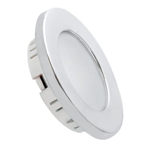 dream lighting led luz de techo empotrada de 12 voltios cc para cocina de cabina de barco de caravana rv, blanco cálido, cromado, paquete de 10