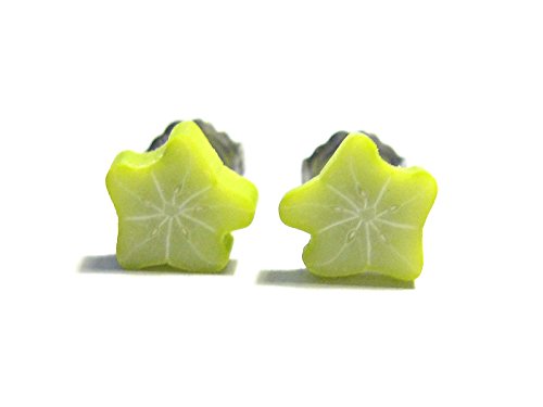 Tiny Starfruit Stud Earrings - Tiny Food Jewelry
