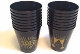 JF Mini Happy New Year 2017 Shot Glasses 2oz Drink ware Party Cups ( pack of 16 cup)