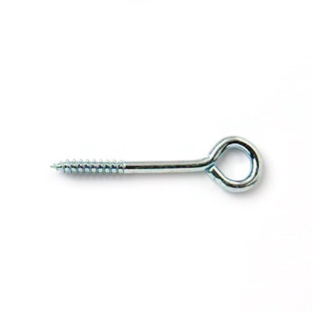 Merriway BH07290 (100 Pcs) Screw-In Vine Eyes, BZP Steel 75 mm (3 Inch) - Pack of 100 Pieces