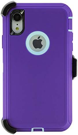 WallSkiN Turtle Series Cases for iPhone XR (Only) Tough Protection with Kickstand & Holster - Ambition (Purple/Blue)