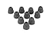 10 pieces - Black Double Flange Replacement Earbuds Medium Size (Fits Beats 2 wireless)