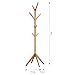 LANGRIA Free Standing Bamboo Tree-Shaped Display Coat Rack Stand with 4 Tiers 8 Hooks Solid Feet Suits Hallway Room Home Office, Clothes Organizer for Clothes Scarves Hats (Bamboo Natural Color)