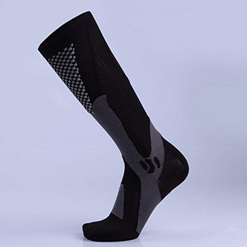 Enshey Unisex Leg Compression Socks, 20-30mmHg for Men & Women Performance Sports BEST Stockings for Running, Athletic, Edema, Diabetic, Varicose Veins, Travel (Black)