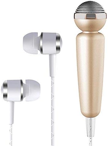Droihealth Mini Karaoke Noise Cancelling Microphone with Perfumer in-Ear Stereo Bass Headphone (Multicolour)