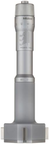 Mitutoyo 368-766 Holtest (Type ll) Vernier Inside Micrometer, Three-Point, 20-25mm Range, 0.005mm Graduation, -0.003mm Accuracy