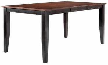 Cherry Hill Extendable Rectangular Dining Table in Rich Cherry and Black