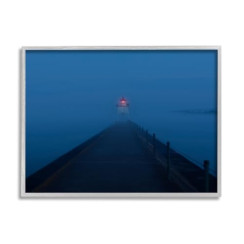 Stupell Industries Foggy Lighthouse Dock Framed Giclee Art by Daniel Sproul