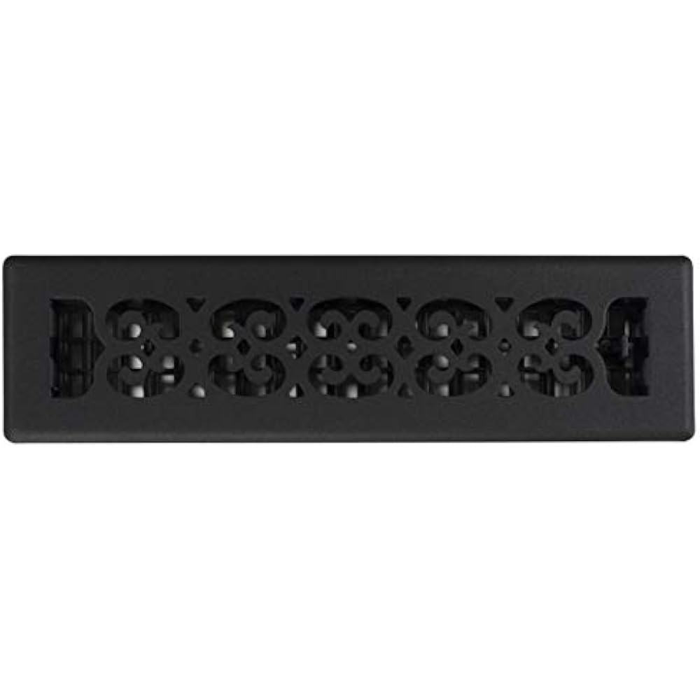 Heating Vents Cover Floor Register, 2" x 12", Black Steel