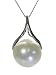 Women's Classical 925 Sterling Silver 10mm Freshwater Cultured Pearl Necklace Pendant + Chain, 18