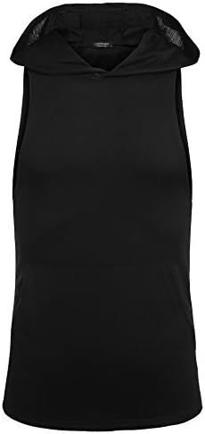 Donet Men's Workout Slim Fit Hooded Tank Tops Bodybuilding Muscle T Shirt Sleeveless Gym Hoodies