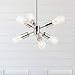 Stella LED Sputnik Chandelier Light Fixture, Brushed Nickel, Linea di Liara LL-P231-BN