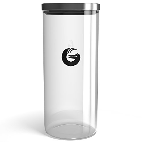 Coffee Gator Glass Storage Container Display Jar for Beans and