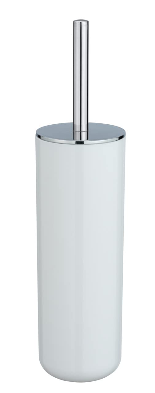 WENKO PUMA Toilet Brush Holder Posa Closed Shape, White/Chrome, 7.5 x 37 x 7.5 cm