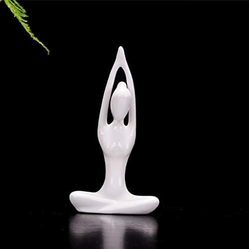Goodqueen Ceramic Statue - Abstract Art Meditation Yoga Pose Statue Figurine Ceramic Yoga Figure Set (#6)